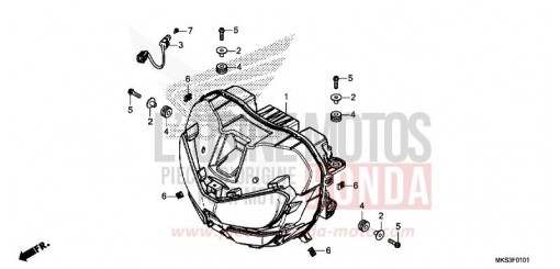 SCHEINWERFER (CRF1100A2/A4/AL2/AL4/D2/D4/DL2/DL4) CRF1100D4L de 2020